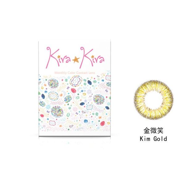 【MIMA】綺娜彩色月拋隱形眼鏡-金微笑 Kim Gold (1片裝)